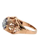 Kubický zirkón. Originál Vintage 14K Produkt s ružovým zlatým krúžkom Vintage VRC080R